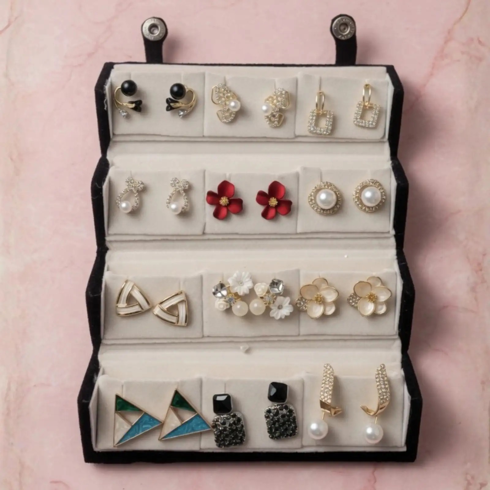Korean Trendy Earrings Gift Box – Set of 12 Pairs