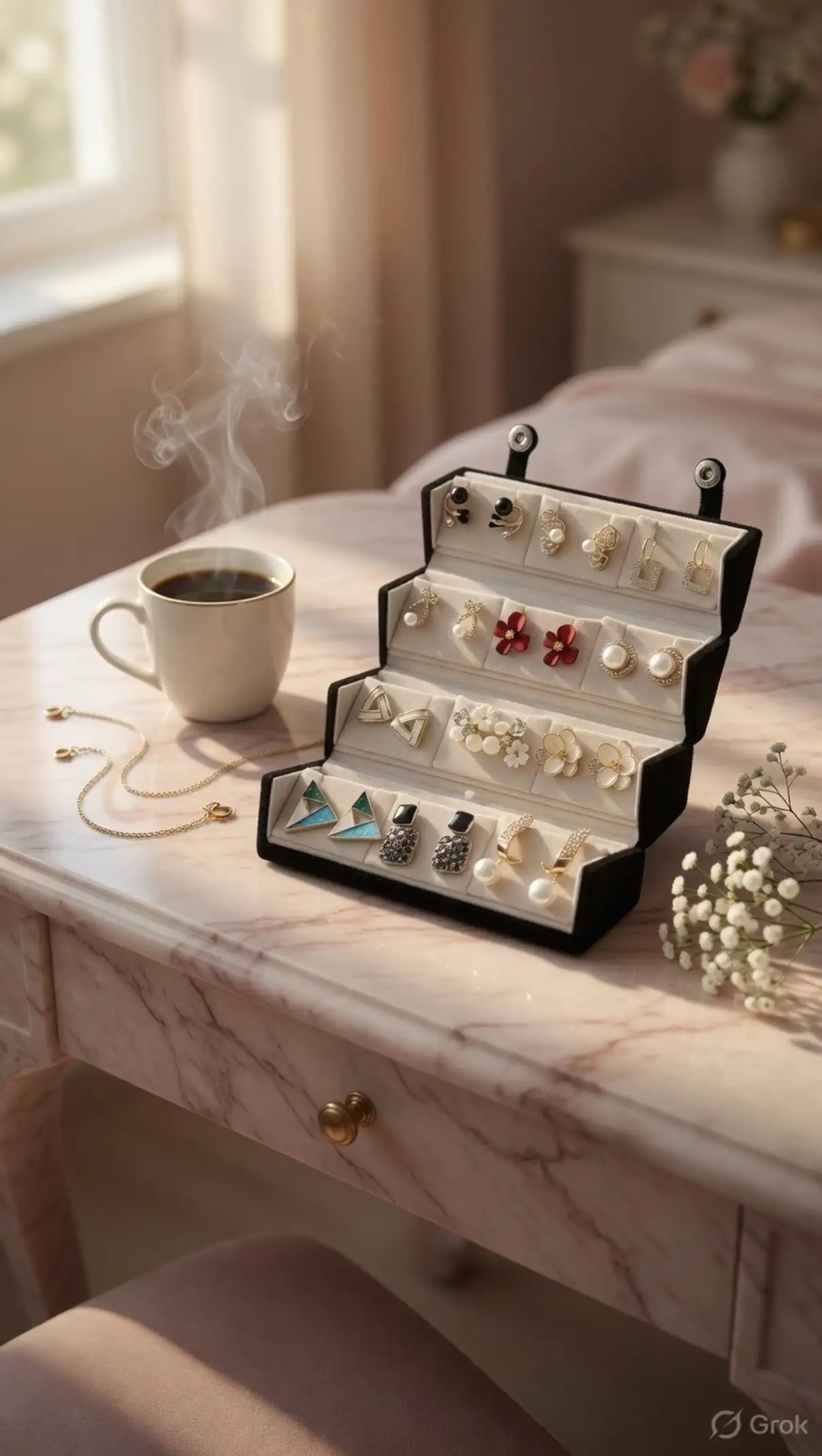 Korean Trendy Earrings Gift Box – Set of 12 Pairs - Image 2