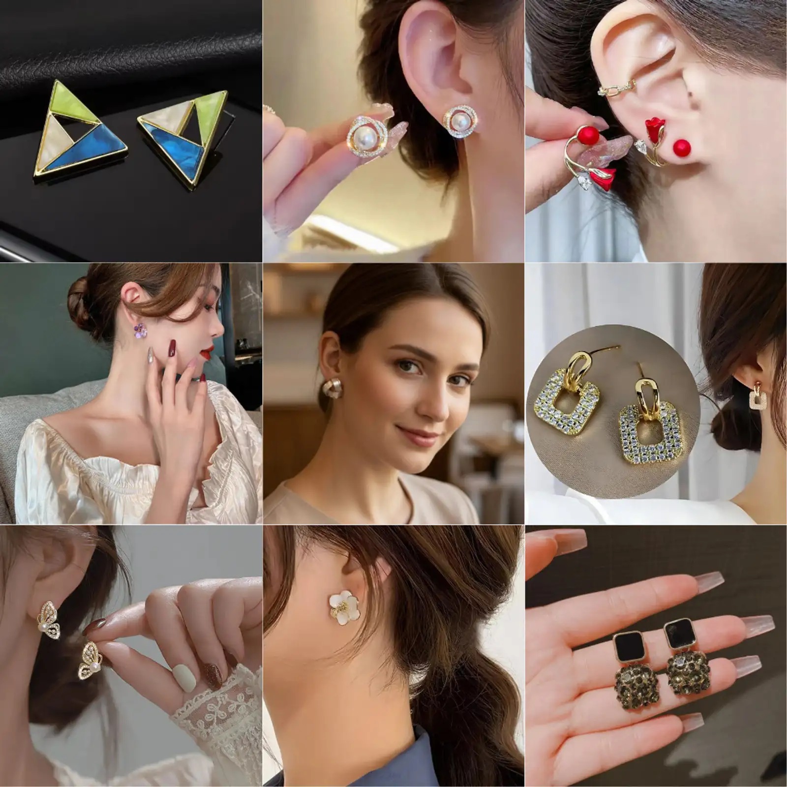 Korean Trendy Earrings Gift Box – Set of 12 Pairs - Image 3