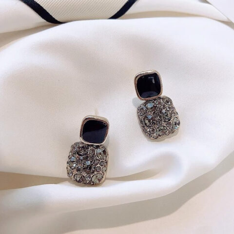 Black Rhinestone Earrings
