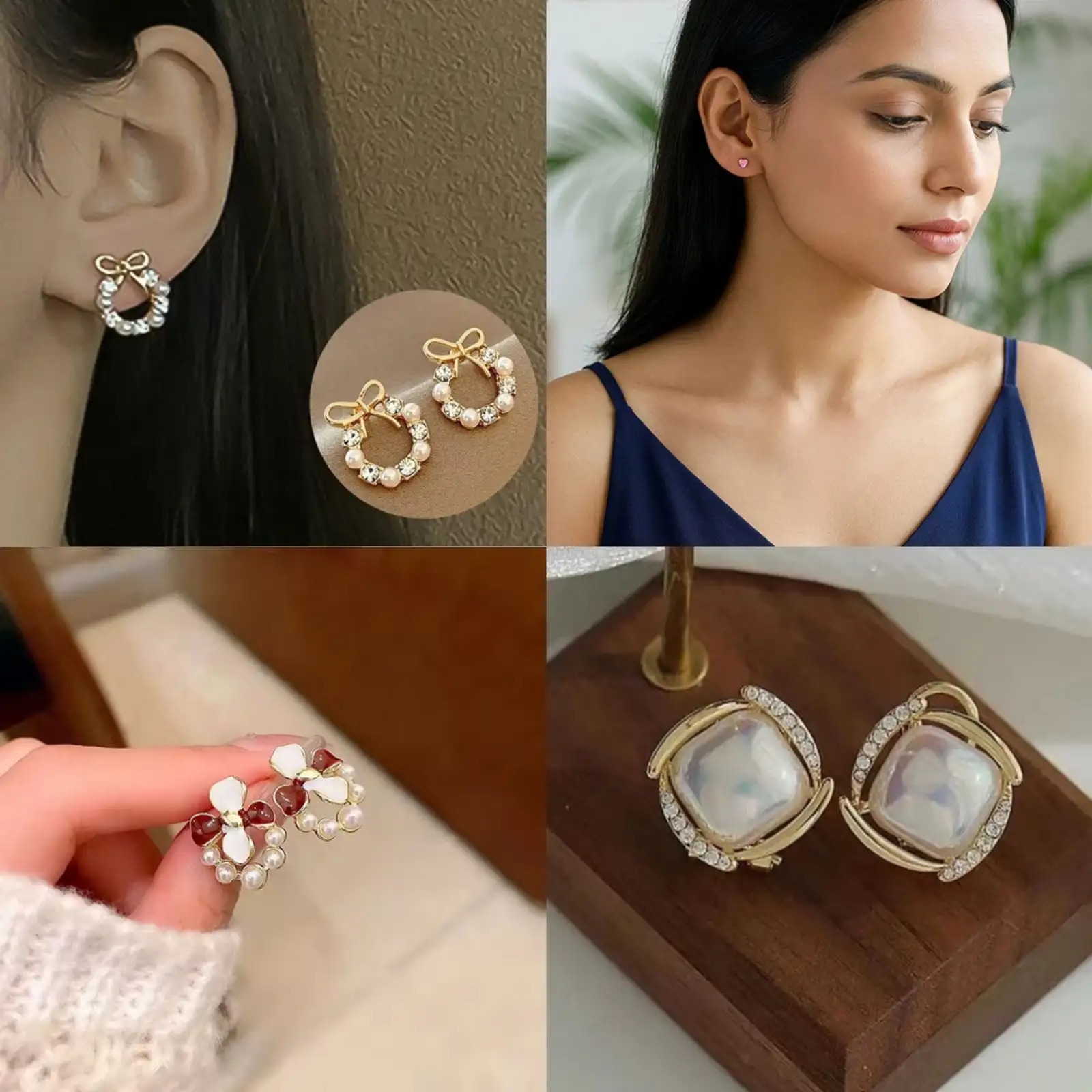 Korean Fashion Earrings Collection – 12 Pair Combo - Image 2