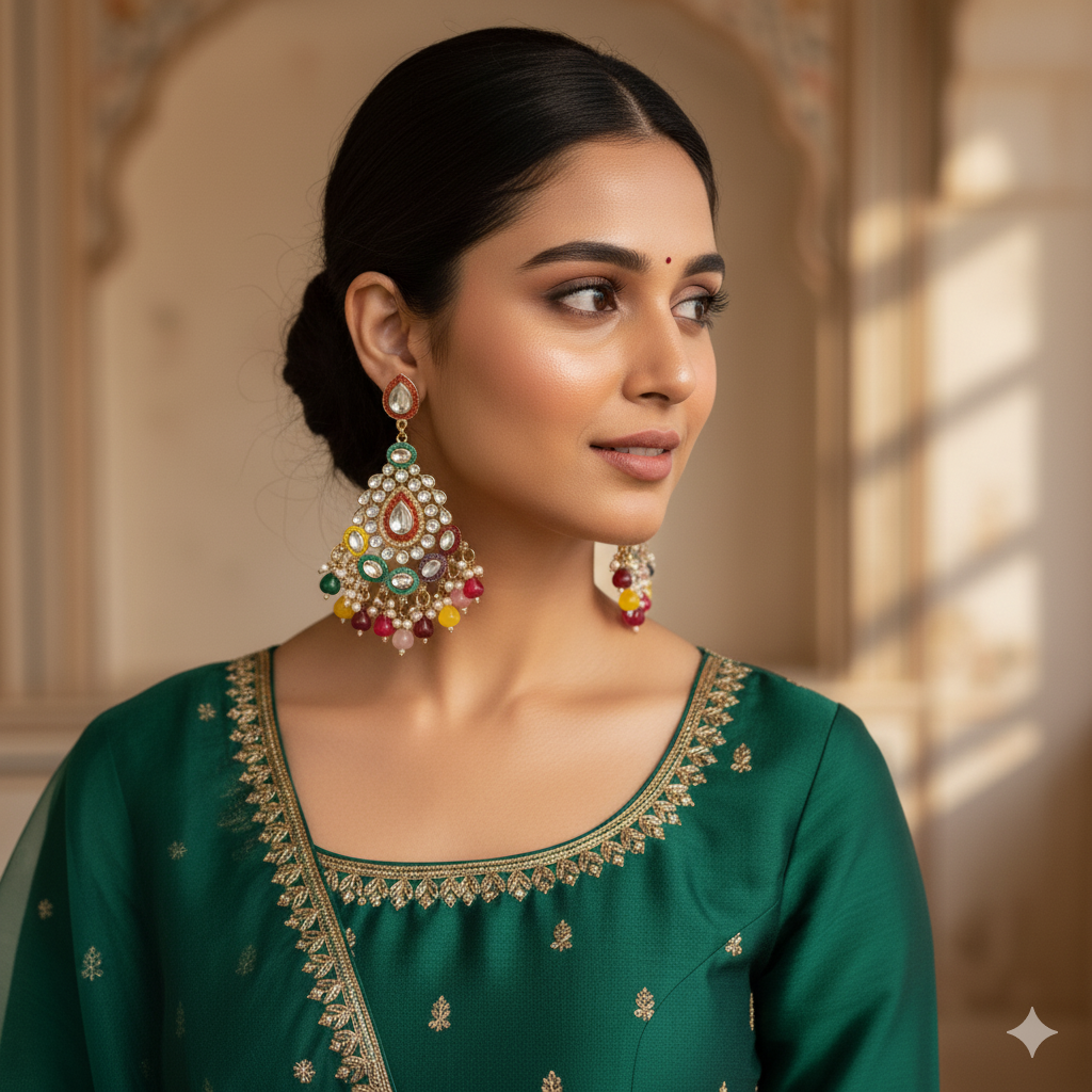 Multicolor Traditional Jhumka - Image 2