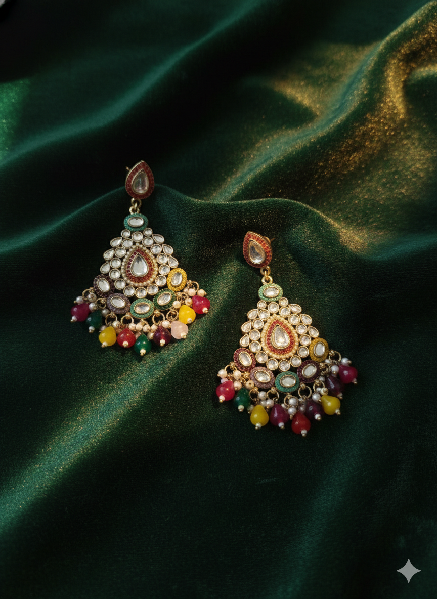 Multicolor Traditional Jhumka - Image 3